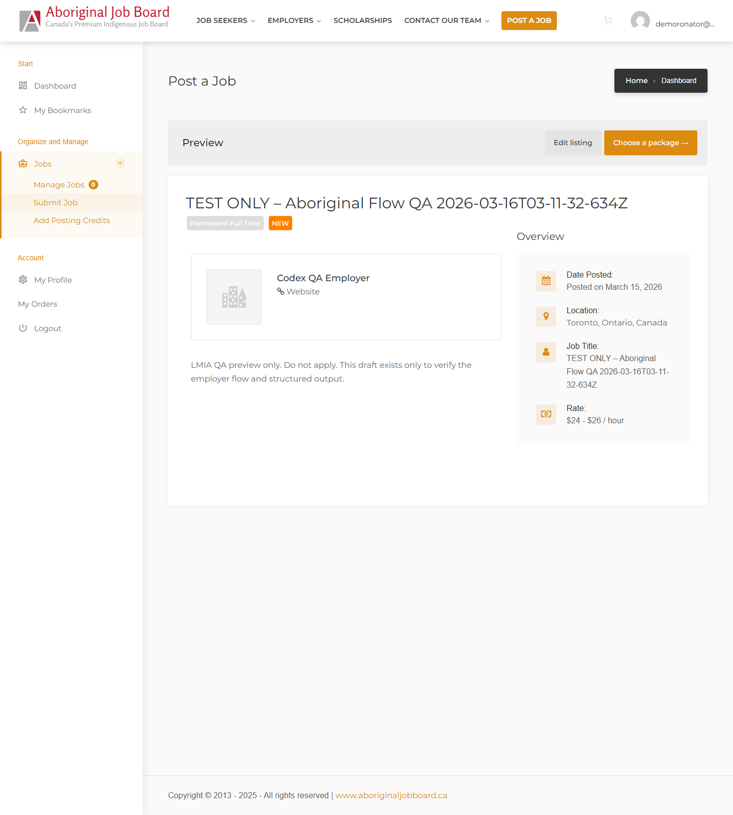 Aboriginal Job Board Preview 상단 스크린샷