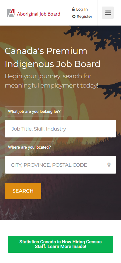 Aboriginal Job Board 모바일 홈 상단 스크린샷
