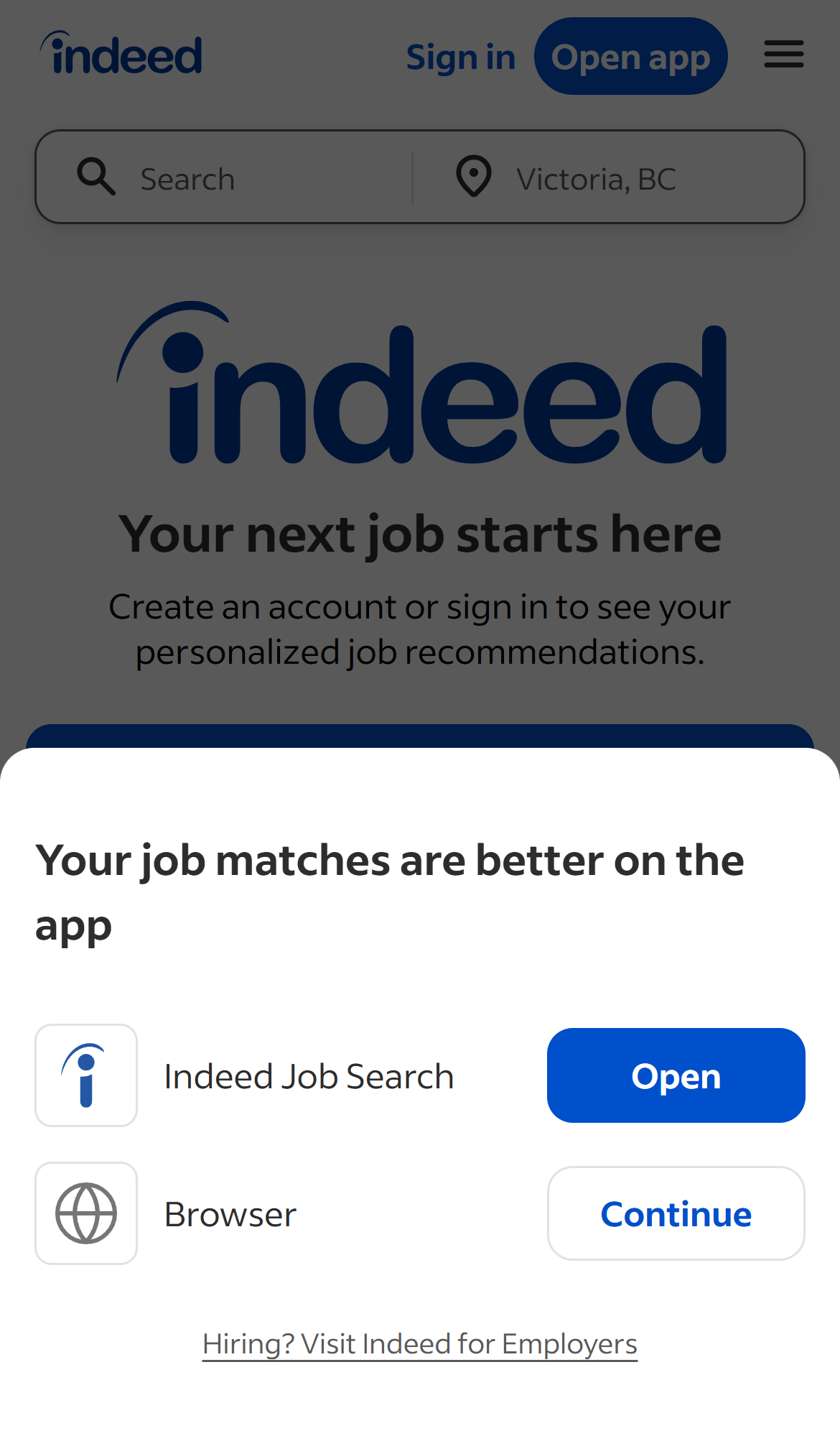 Indeed 모바일 홈 스크린샷